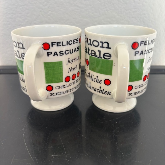 Holt Howard Merry Christmas Around the World Mugs Round Vintage Japan - Picture 3 of 6